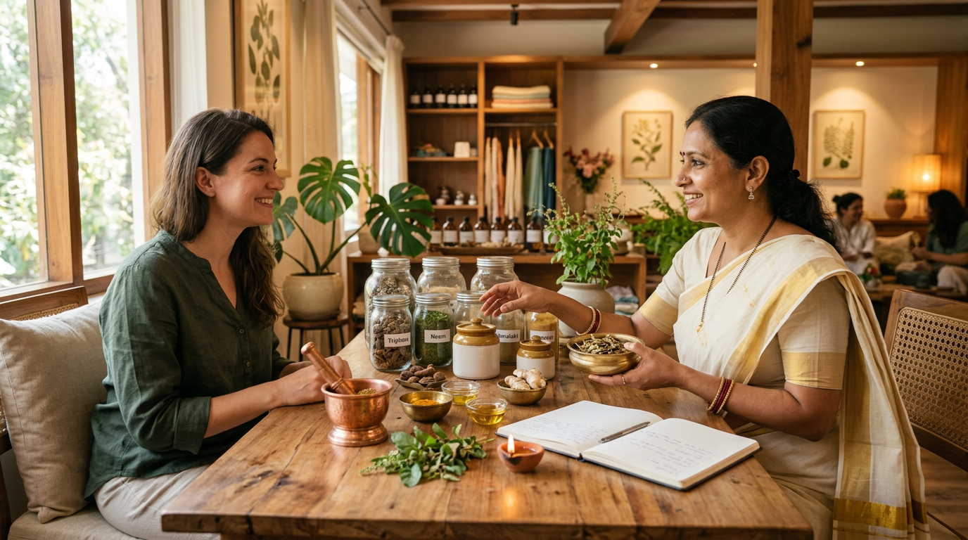 Ayurveda – wellness approach illustration